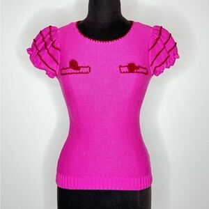 Forever 21 Hot Pink Sleeveless Sweater Top
